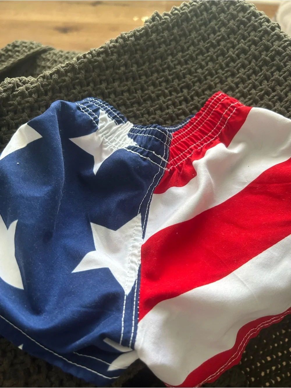 Patriotic Stars & Stripes Swim Shorts - Red White Blue